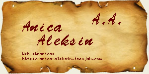 Anica Aleksin vizit kartica